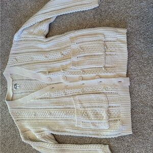 Target Women's Cream Button-Up Cardigan